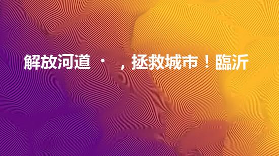 解放河道，拯救城市！臨沂清淤設(shè)備定做，揭秘治理水患的神奇武器！